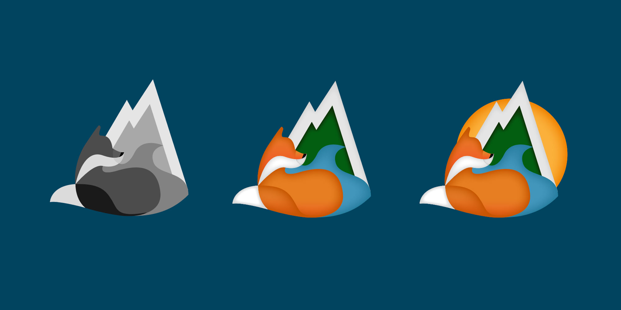 Riverfox logo iterations